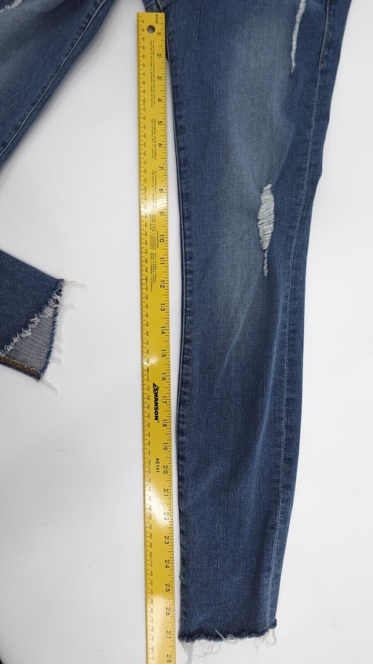 Frame Jeans Womens 25 Blue Denim Le High Skinny Crop Cropped Raw Hem Distressed - Picture 6 of 9